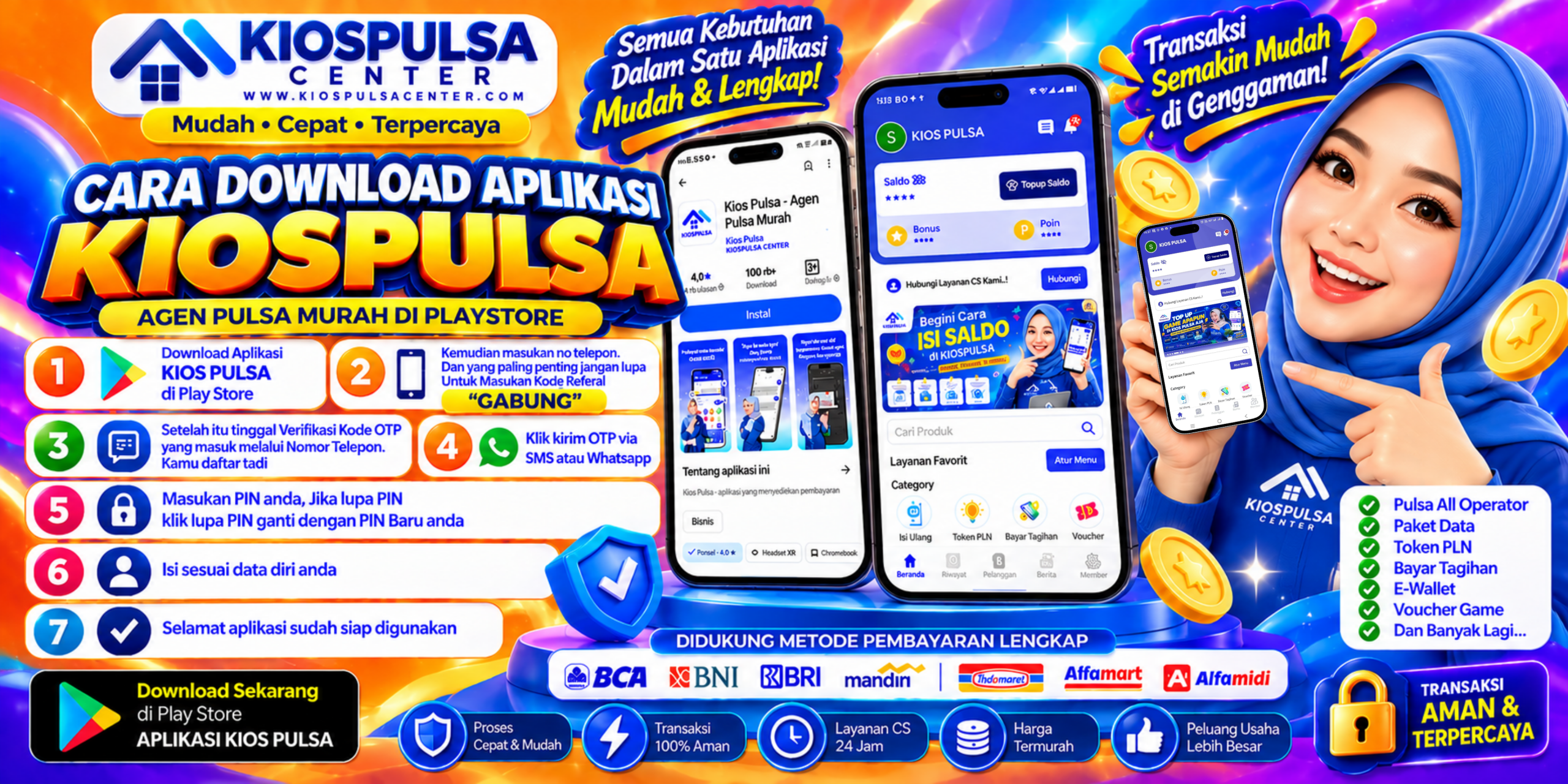 Cara download aplikasi Kios Pulsa untuk agen pulsa di Play Store