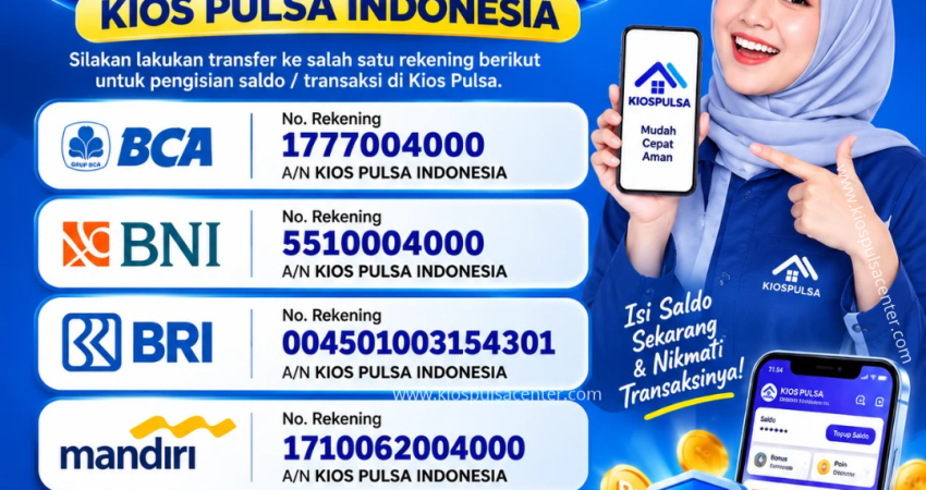 Rekening resmi Kios Pulsa Indonesia untuk informasi transfer pengisian saldo agen