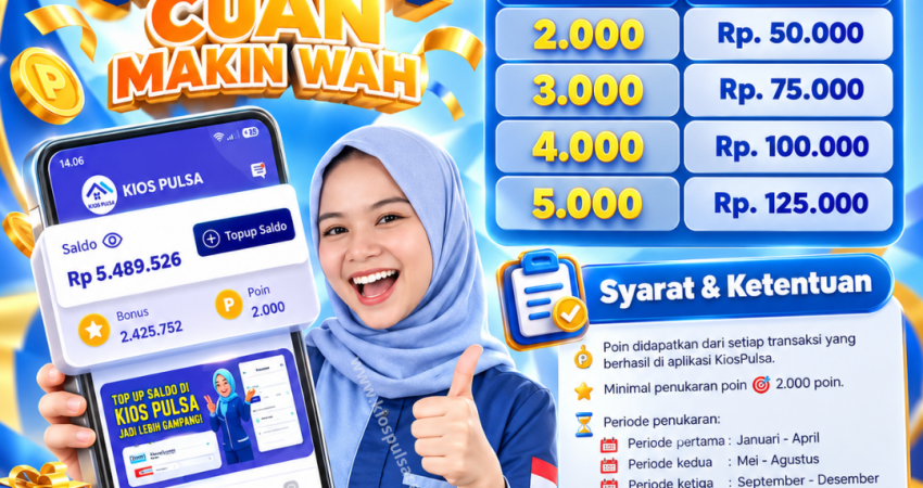 Program Poin KiosPulsa 2026 dengan hadiah saldo berdasarkan jumlah poin